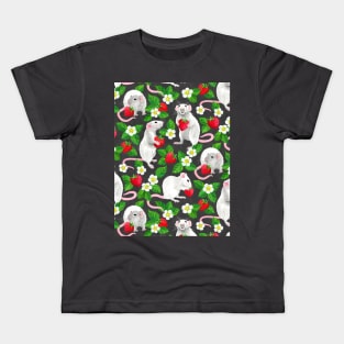 Rats Love Strawberries on dark grey Kids T-Shirt